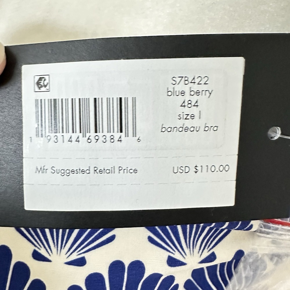 Kate Spade New York Shell Print Bandeau Bikini Swim Top Size Large MSRP $110 NWT - Picture 9 of 12